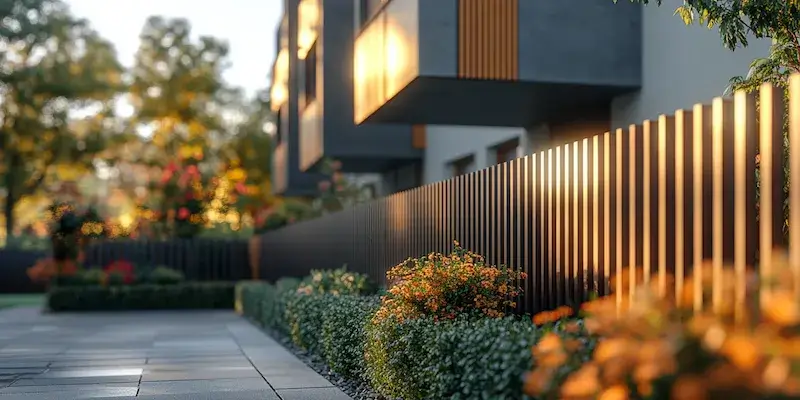 Moderne Gartengestaltung mit Zäunen aus Polen